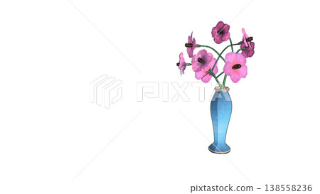3D illustration of a red flower arrangement 138558236