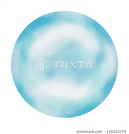 Watercolor illustration of a single large air bubble forming underwater. Children's, nautical, travel themes. Suitable for design, prints, postcards, sea travel Watercolor illustration of a single large air bubble forming underwater. Children's, nautical, travel themes. Suitable for design, prints, postcards, sea travel 138558274