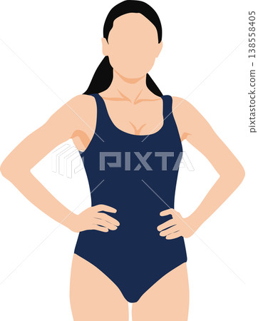 一個穿泳衣的女人的插圖 一個穿泳衣的女人的插圖 138558405