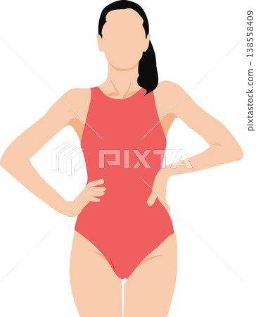 Illustration of a woman wearing a swimsuit Illustration of a woman wearing a swimsuit 138558409