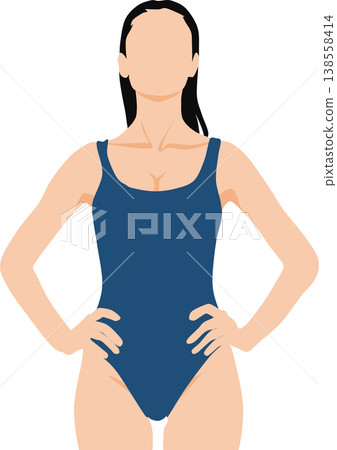 一個穿泳衣的女人的插圖 一個穿泳衣的女人的插圖 138558414