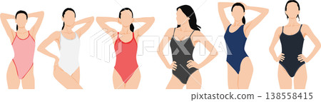 一個穿泳衣的女人的插圖 138558415