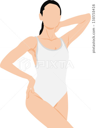 Illustration of a woman wearing a swimsuit 138558416