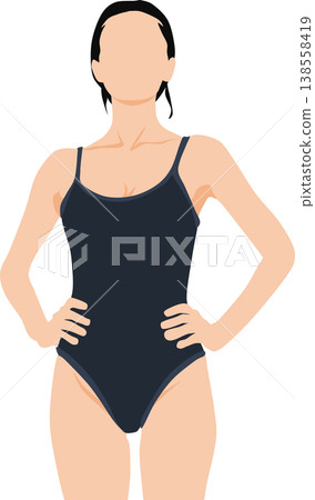 一個穿泳衣的女人的插圖 一個穿泳衣的女人的插圖 138558419