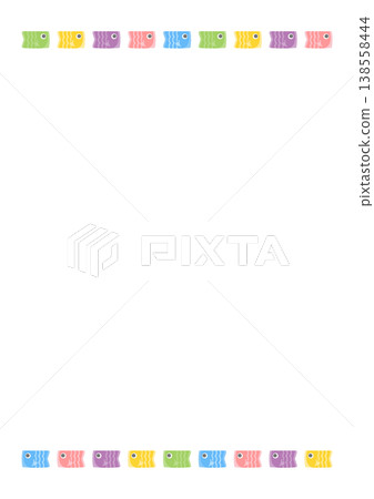 A frame featuring carp streamers for Children's Day, with a vertical white background. A frame featuring carp streamers for Children's Day, with a vertical white background. 138558444