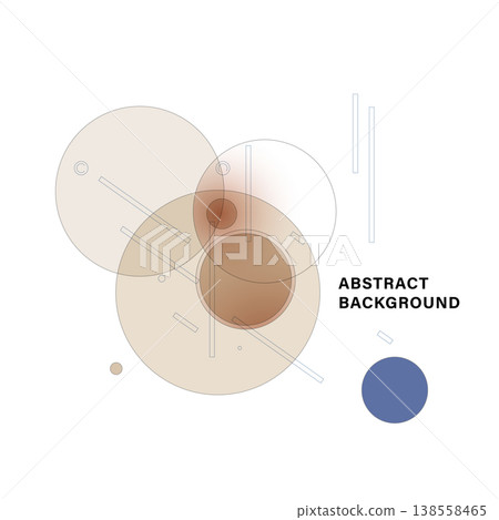 Minimalistic abstract vector design with soft gradients and layered transparent circles. Clean composition evoke elegance and visual harmony 138558465