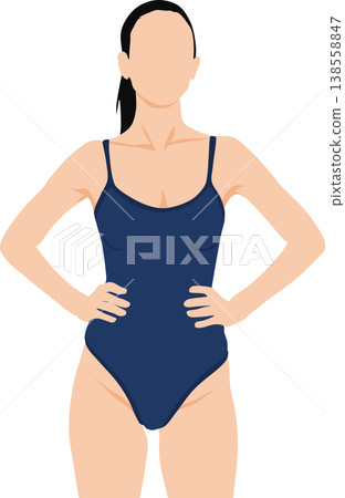 一個穿泳衣的女人的插圖 一個穿泳衣的女人的插圖 138558847