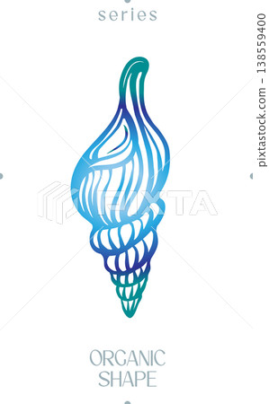 Abstract Blue Conch Shell Organic Shape Abstract Blue Conch Shell Organic Shape 138559400
