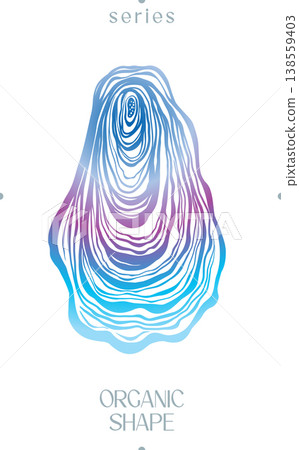 Abstract Blue Purple Oyster Organic Shape 138559403