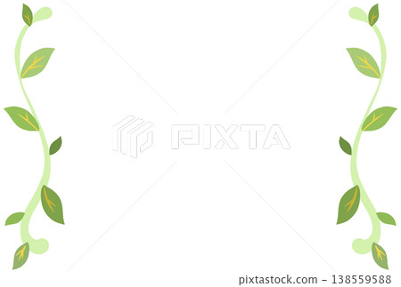 Simple frame with light green leaves Simple frame with light green leaves 138559588