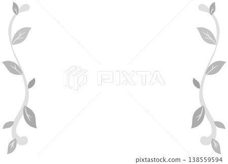 Simple frame with gray leaves 138559594