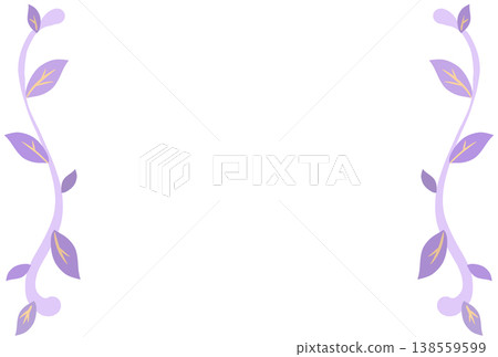 Simple frame with light purple leaves Simple frame with light purple leaves 138559599