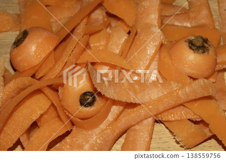 Close up of cubed chopped and peeled sliced carrots abstract background Close up of cubed chopped and peeled sliced carrots abstract background 138559756