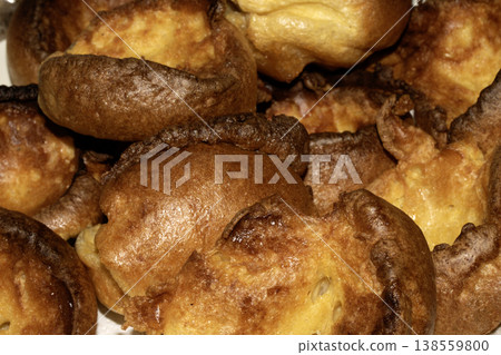 Close up of home make Yorkshire pudding roasted batter for Sunday roast dinner 138559800