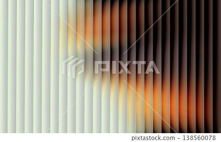Vertical stripes with warm glow, abstract background featuring blurred orange and black shapes, soft ambient light, subtle gradient, minimal composition and gentle depth for modern visual study 138560078