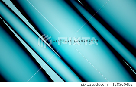 Abstract teal satin background with soft shadows. Smooth gradients and silky layered ribbons create modern aesthetic. Minimalist design featuring teal satin folds and gentle shadow effects 138560492