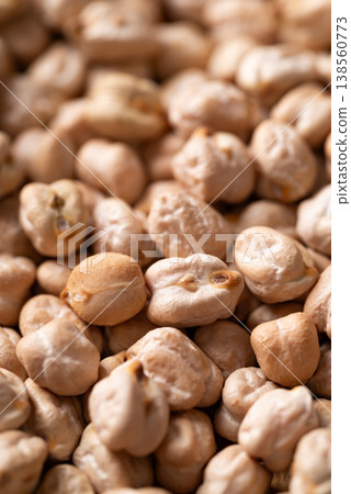 Close up of organic raw chickpeas texture background, healthy food ingredient 138560773