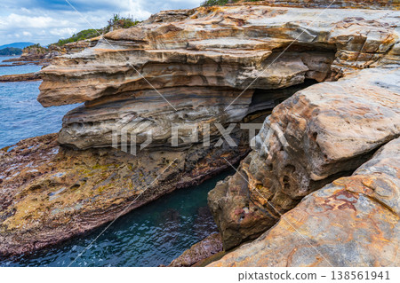 和歌山縣白濱町：千條敷，獨特的地質結構。 138561941