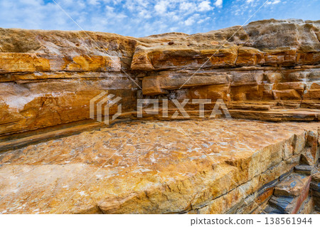 和歌山縣白濱町：千條敷，獨特的地質結構。 138561944