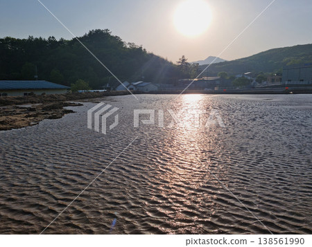 It's a rural area with muddy water. It's a rural area with muddy water. 138561990