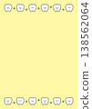 可愛的牙齒邊框，黃色背景，直式版 138562064