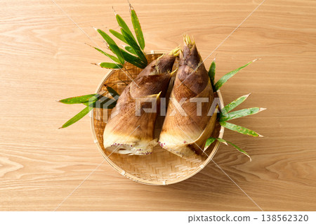 Fresh bamboo shoots served in a basket Fresh bamboo shoots served in a basket 138562320