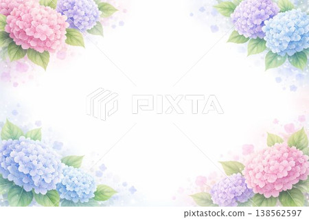 繡球花框架材質畫水彩 繡球花框架材質畫水彩 138562597