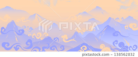 Abstract asian mountain landscape, oriental style Abstract asian mountain landscape, oriental style 138562832