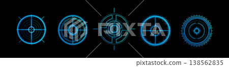 Futuristic optical aim HUD frames set 138562835