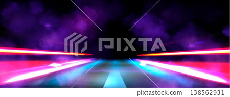 Abstract light speed effect along road perspective 138562931