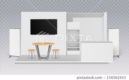 White exhibition booth mockup White exhibition booth mockup 138562933