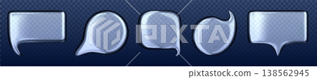 Glossy transparent chat speech bubble icons 138562945