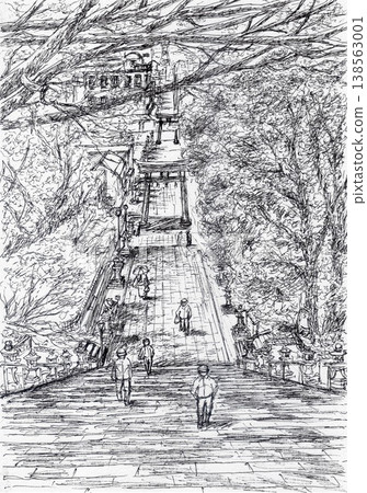 The approach of the shrine 138563001