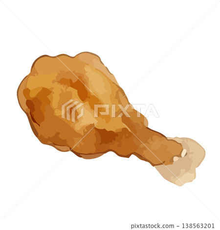 水彩風格的炸雞插圖 138563201