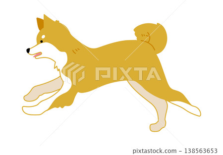 A running Shiba Inu (hand-drawn illustration) A running Shiba Inu (hand-drawn illustration) 138563653