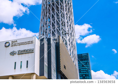Airplane flies over Tokyo's cityscape... Inbound tourism continues... Views of Tokyo Skytree, Sumida Aquarium, and other landmarks = June 6 Airplane flies over Tokyo's cityscape... Inbound tourism continues... Views of Tokyo Skytree, Sumida Aquarium, and other landmarks = June 6 138563658