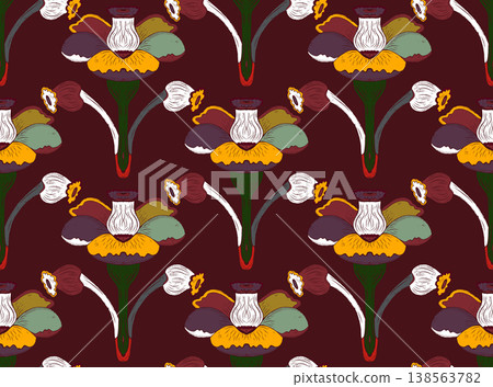seamless pattern with flowers seamless pattern with flowers 138563782