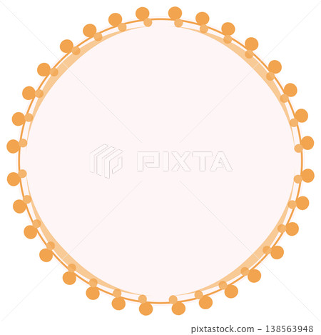 Simple frame with decorative beads, orange 138563948