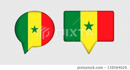 Flag of Senegal in speech bubble. Flag of Senegal in speech bubble. 138564026