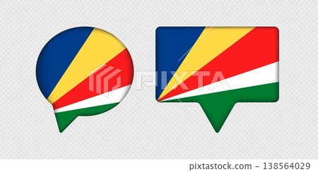 Flag of Seychelles in speech bubble. Flag of Seychelles in speech bubble. 138564029