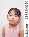 Upper body of a 4-year-old girl (white background, no background) 138564040