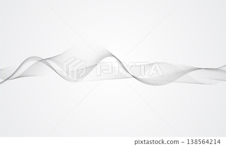 Abstract Grey Wave of Dotted Particles on White Background. Modern Minimalist Digital Waveform Technology Background Abstract Grey Wave of Dotted Particles on White Background. Modern Minimalist Digital Waveform Technology Background 138564214