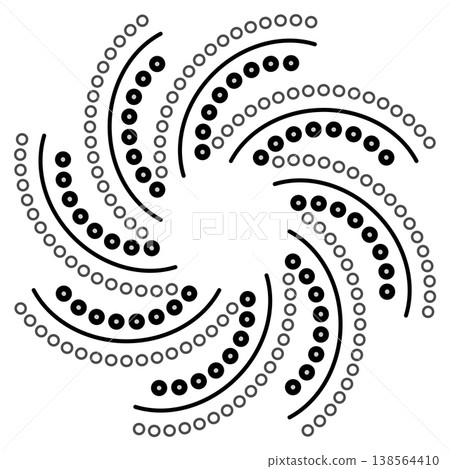 Black ornamental geometric fantasy element. Creative portal design. Elegant geometric mandala of curved lines. Star with broken rays. Round ornament Black ornamental geometric fantasy element. Creative portal design. Elegant geometric mandala of curved lines. Star with broken rays. Round ornament 138564410