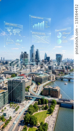 A futuristic smart with a global data network and digital infographic interface. 138564452