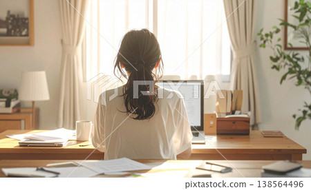 Teleworking woman 138564496