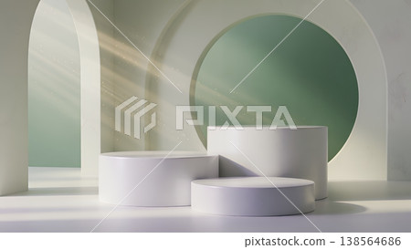 一款空間設計精巧、光線優美的產品展示架。 138564686