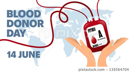World Blood Donor Day Background minimalist template with Blood Bag and human hands. 14th of June, is World Donor Day. Good for banners, social media post professional greetings World Blood Donor Day Background minimalist template with Blood Bag and human hands. 14th of June, is World Donor Day. Good for banners, social media post professional greetings 138564704