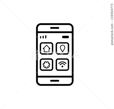 Smart Home Mobile Control App Icon Smart Home Mobile Control App Icon 138564773