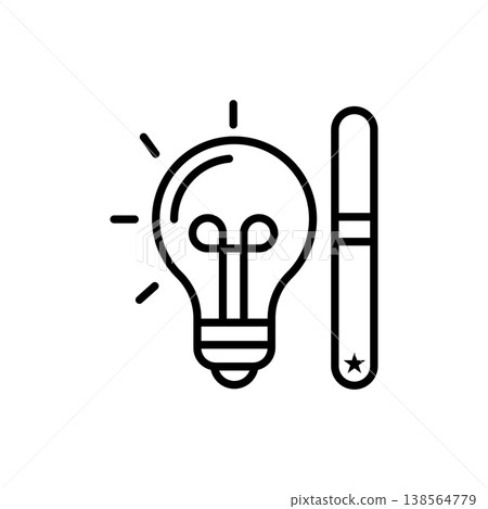 Smart Lighting Bulb Line Icon Smart Lighting Bulb Line Icon 138564779