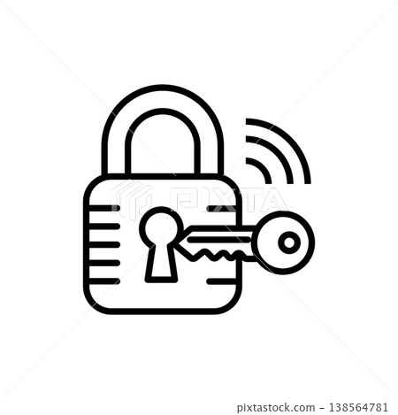 Smart Door Lock Security Icon 138564781
